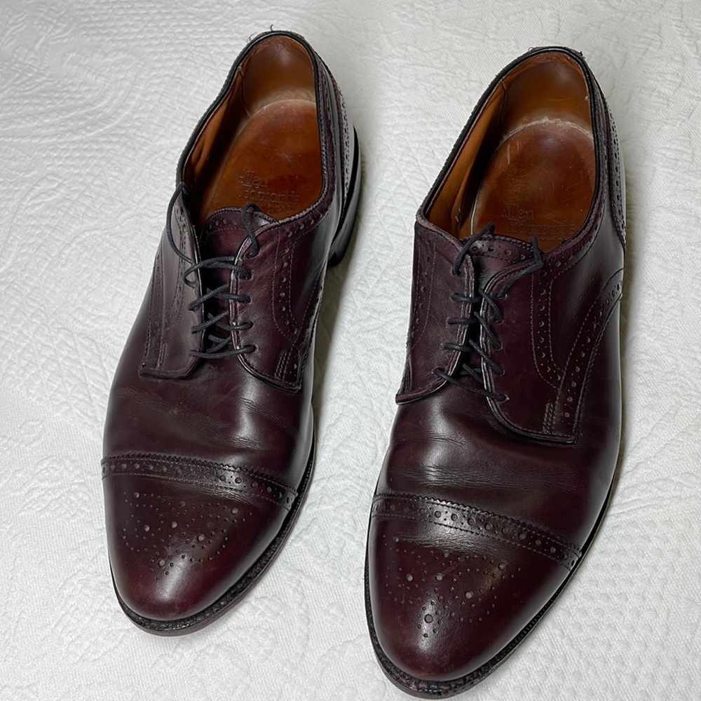 ⭐️Allen Edmonds Sanford burgundy brown leather cap toe Oxford shoes 5277 SZ 11 B